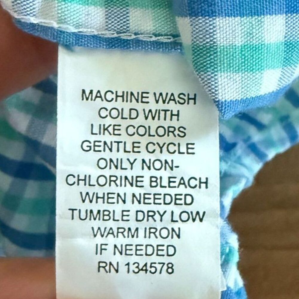 Vineyard Vines Green & Blue Plaid Collared Button Up Shirt Boys' 3T - Picture 11 of 11